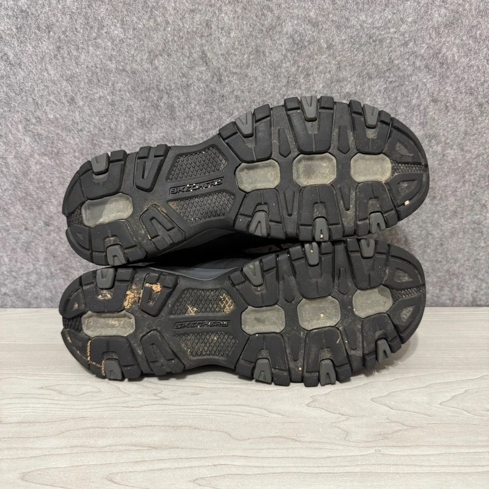 Skechers Men's Terrabite Trail Hiking Sneakers Black Grey Water Repellent Sz 13